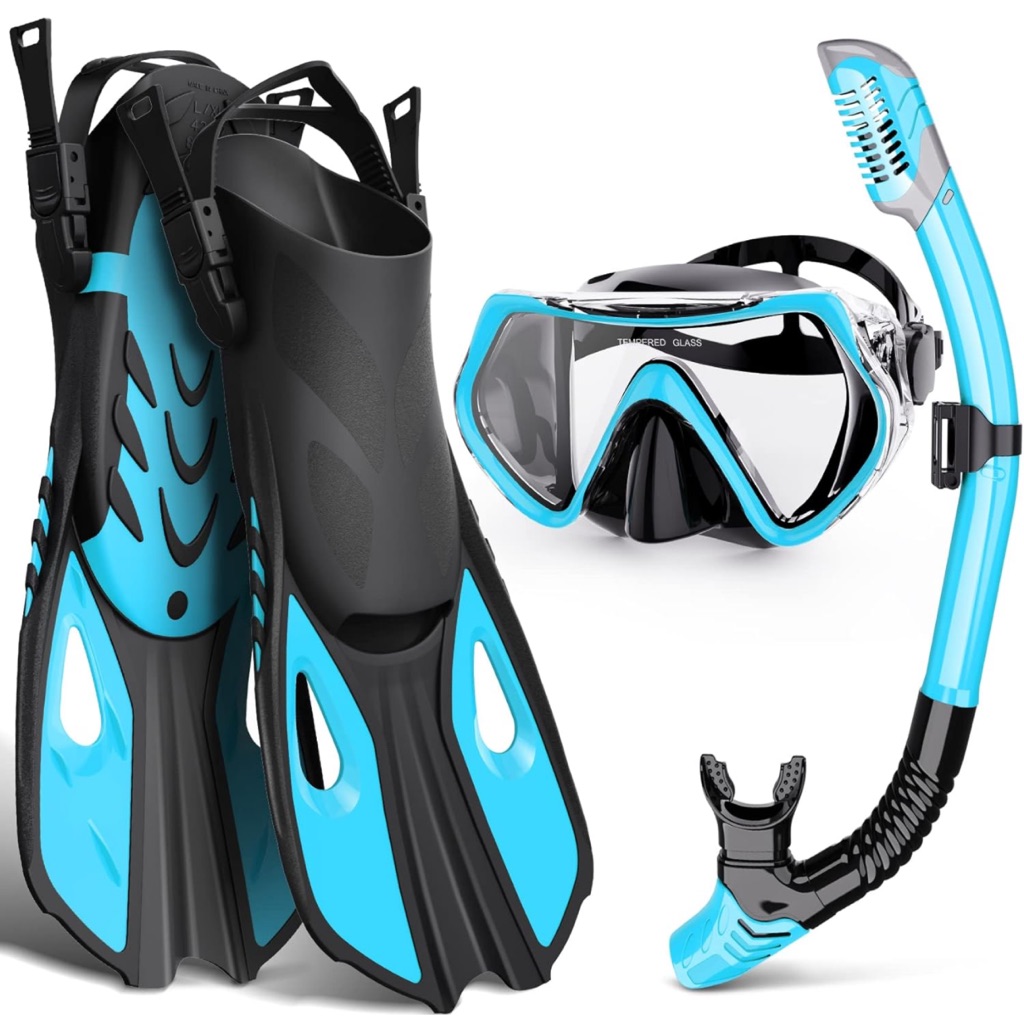 Snorkeling Mask Fins Gear For Adults Nwt